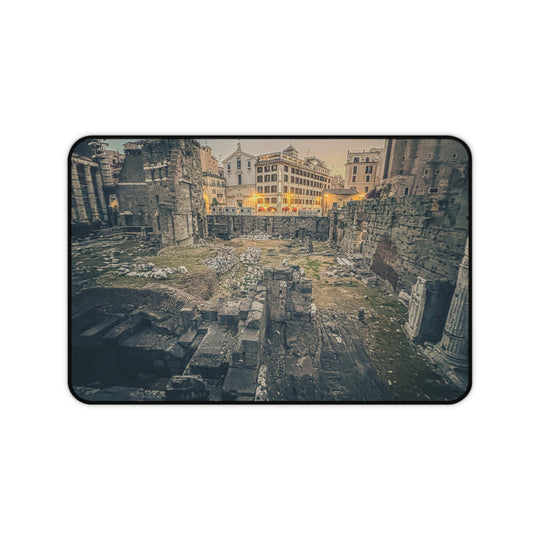 Ancient Roman Ruins Desk Mat | Historic Cityscape Mousepad