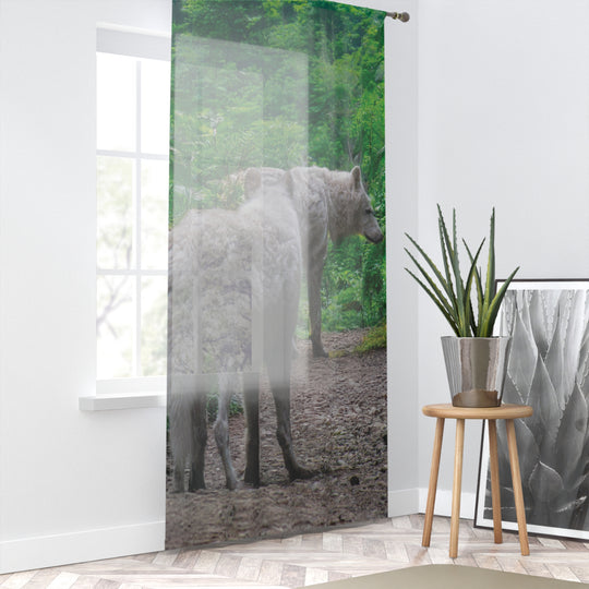 Timber Wolves Sheer Window Curtain