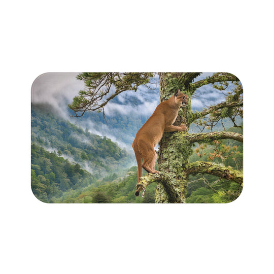 Bath Mat - Mountain Lion on a Tree Design