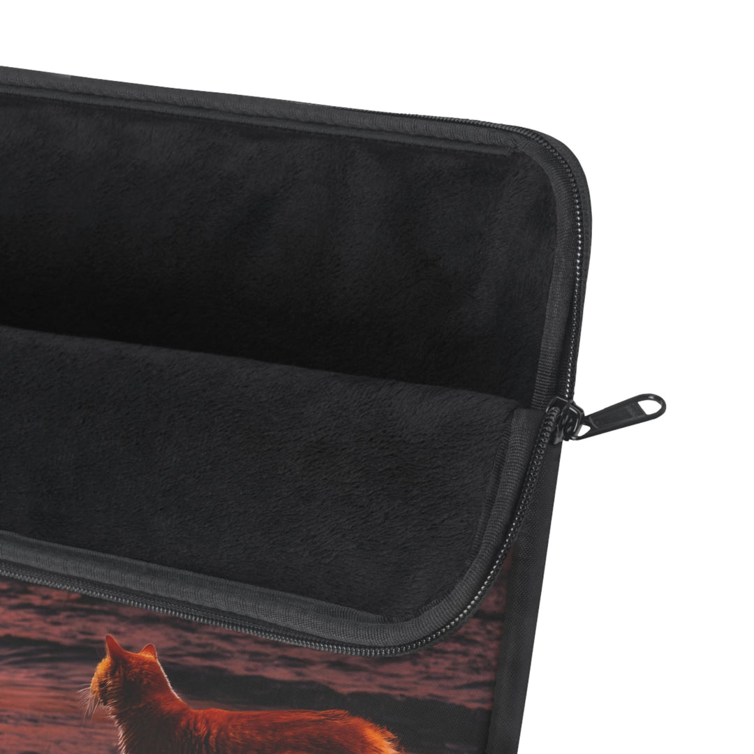 Laptop Sleeve - Orange Cat Sunset Design