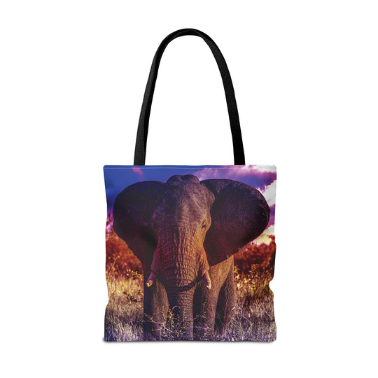 Elephant Tote Bag - Wide Ears Open Savannah Design