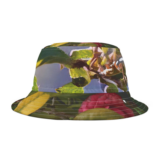 Bucket Hat (AOP)- Chameleon on leaves