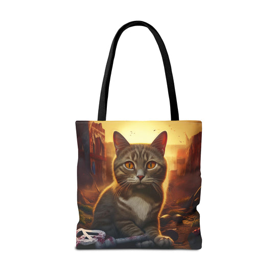 Tote Bag - Peace Begins With You and the Neighbor's Cat Design