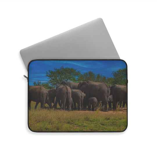 Elephant Laptop Sleeve, African Safari Tech Case, Wildlife Computer Cover