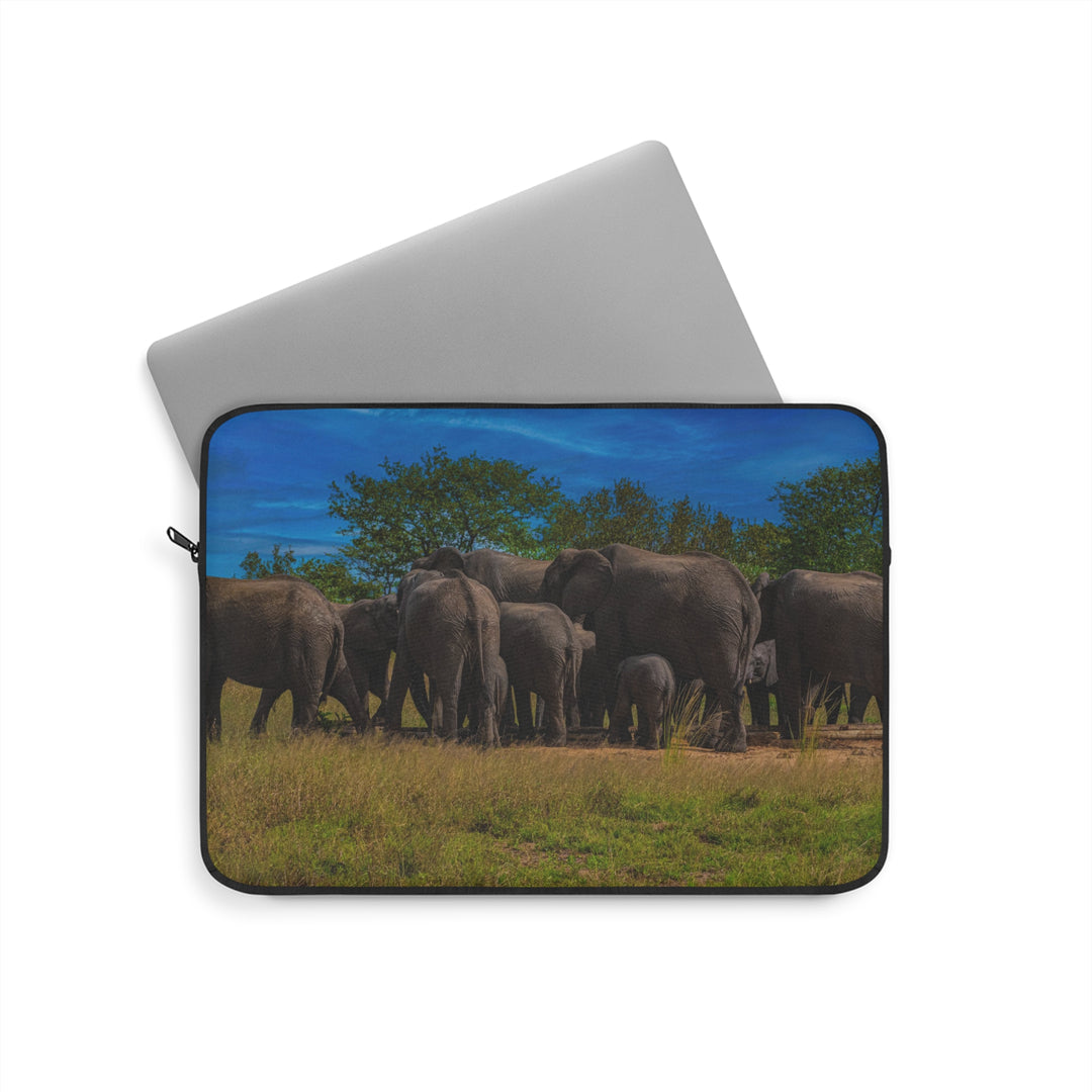 Elephant Laptop Sleeve, African Safari Tech Case, Wildlife Computer Cover